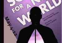 Silhouette of a person against a purple background with text.